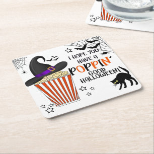 Popcorn trick-or-treat Halloween-feest Kartonnen Onderzetters