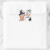 Popcorn trick or treat vierkante sticker (Tas)