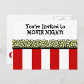 Popcorn Uitnodiging Briefkaart (Voorkant / Achterkant)