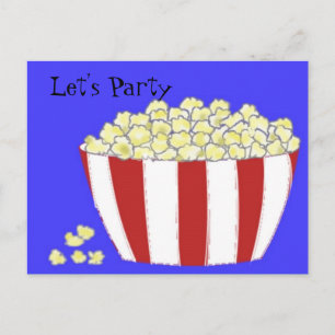 Popcorn - Uitnodiging voor een Feestje Briefkaart