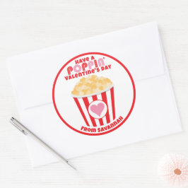 Popcorn Valentijn Sticker Popcorn Favor