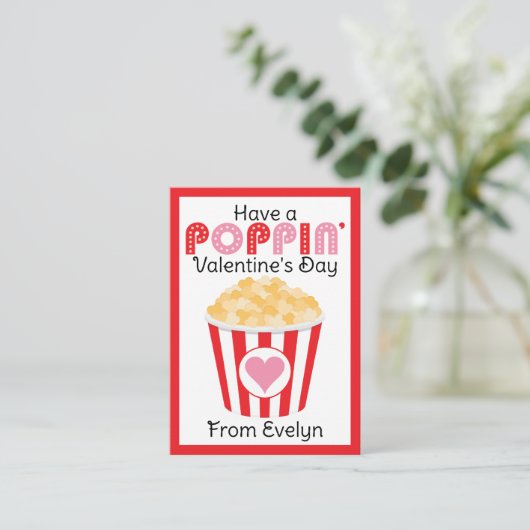 Popcorn Valentijnsdag | Popcorn Valentijnskaart vo Notitiekaartje (Staand voorkant)