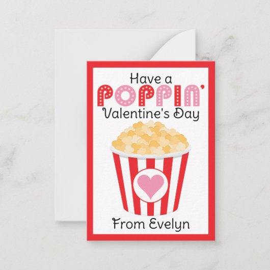 Popcorn Valentijnsdag | Popcorn Valentijnskaart vo Notitiekaartje (Voorkant)