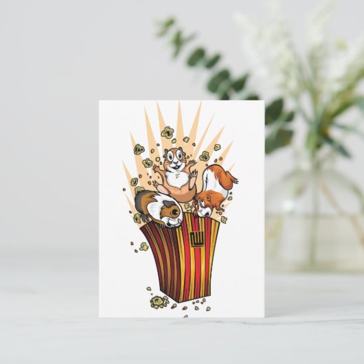 Popcorn van cavia's briefkaart (Staand voorkant)