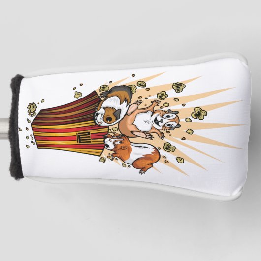 Popcorn van cavia's golfheadcover (Voorkant)
