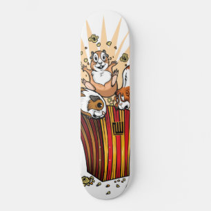 Popcorn van cavia's persoonlijk skateboard
