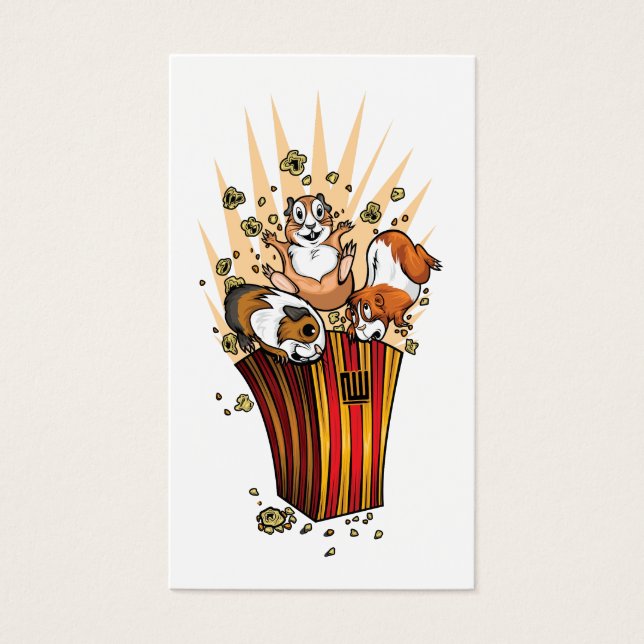 Popcorn van cavia's visitekaartje (Voorkant)
