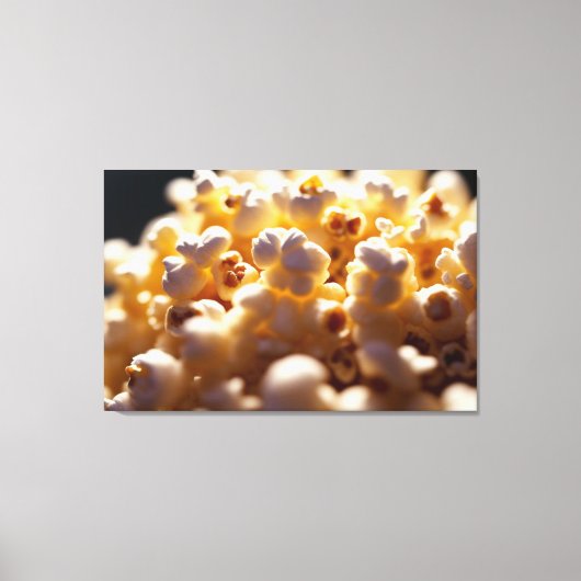 Popcorn van dichtbij canvas afdruk (Voorkant)