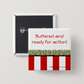 Popcorn Vierkante Button 5,1 Cm (Voorkant /achterkant)
