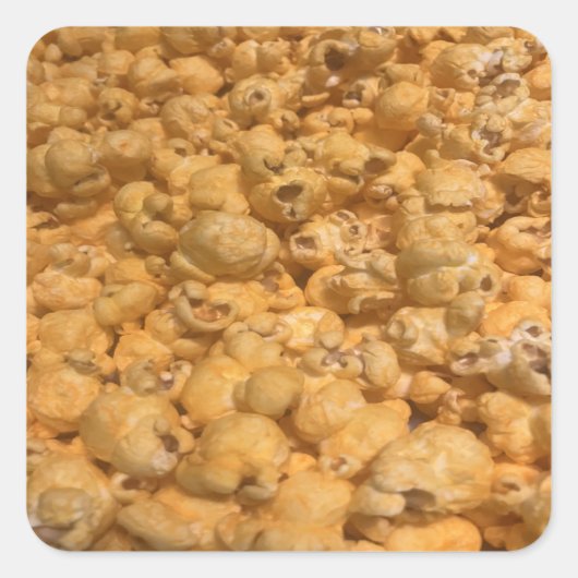 Popcorn Vierkante Sticker (Voorkant)