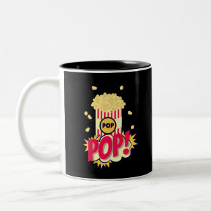 Popcorn Vintage Retro Grappig Tweekleurige Koffiemok