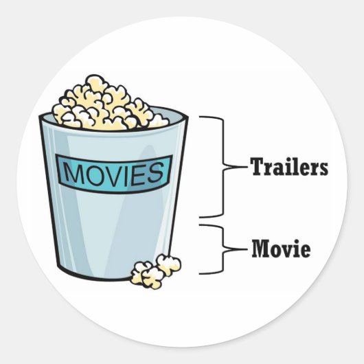 Popcorn vol ronde sticker (Voorkant)