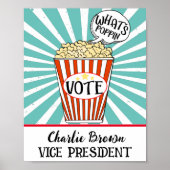 Popcorn Vote" Fun School Verkiezing Poster (Voorkant)