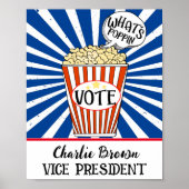 Popcorn Vote" Fun School Verkiezing Poster (Voorkant)