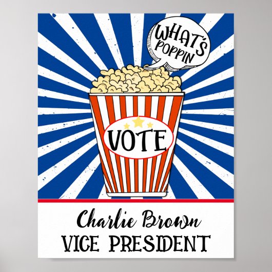 Popcorn Vote" Fun School Verkiezing Poster (Voorkant)