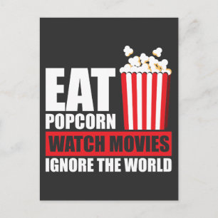 Popcorn Watch Movie Negert de wereldfilm Briefkaart