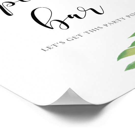 Popcorn Waterverf groene bladeren bruiloft bord Poster (Hoek)