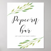 Popcorn Waterverf groene bladeren bruiloft bord Poster (Voorkant)