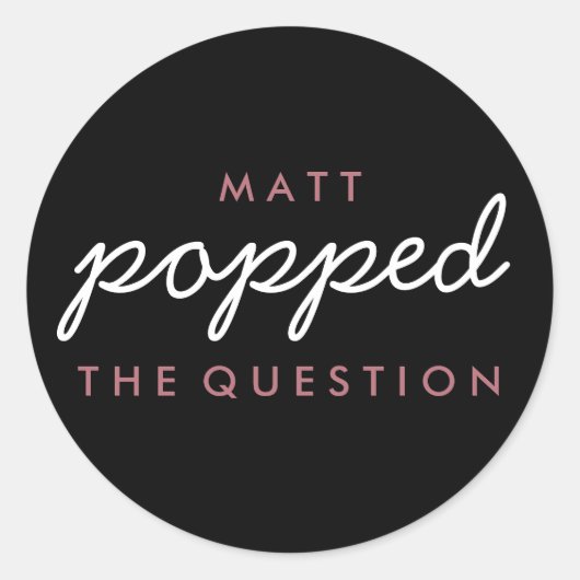 Popcorn Wedding Roos Gold Ronde Sticker (Voorkant)