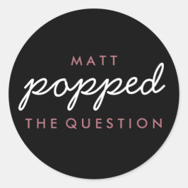 Popcorn Wedding Roos Gold Ronde Sticker