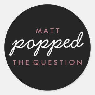 Popcorn Wedding Roos Gold Ronde Sticker