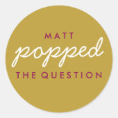 Popcorn Welcome Bag Magenta Ronde Sticker (Voorkant)