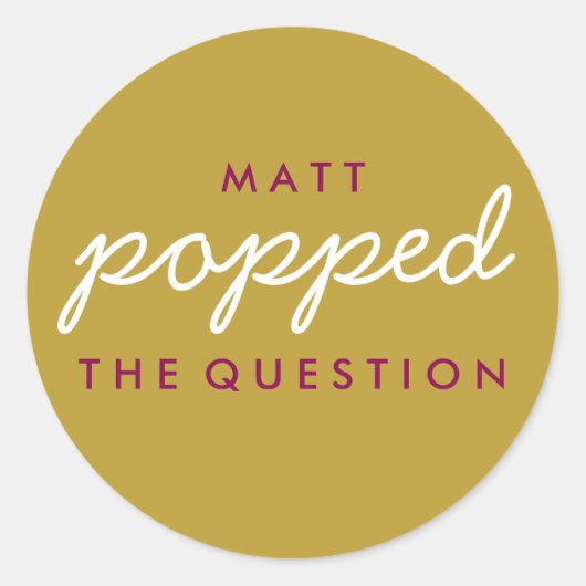 Popcorn Welcome Bag Magenta Ronde Sticker (Voorkant)