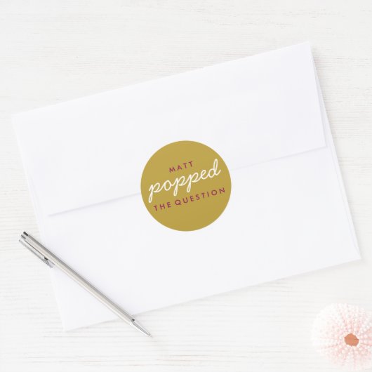 Popcorn Welcome Bag Magenta Ronde Sticker (Envelop)