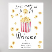 Popcorn Welkom baby shower feest schuim bord Poster (Voorkant)