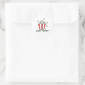 Popcorn Whats Poppin Funny Gezegde Ronde Sticker (Tas)