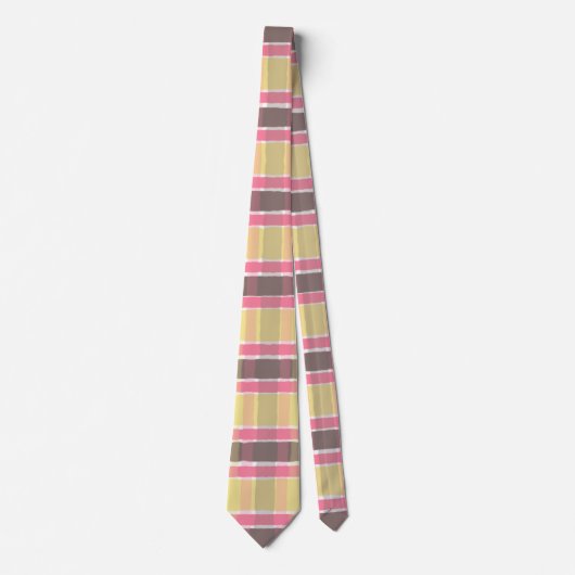 Popcorn Yellow Bubblegum Roze koffie bruin Stropdas (Voorkant)