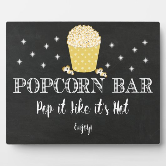 Popcornbar bord tafel easel fotoplaat (Voorkant)