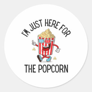 Popcornliefhebber Camping Trip Zoete Popcorn Film Ronde Sticker