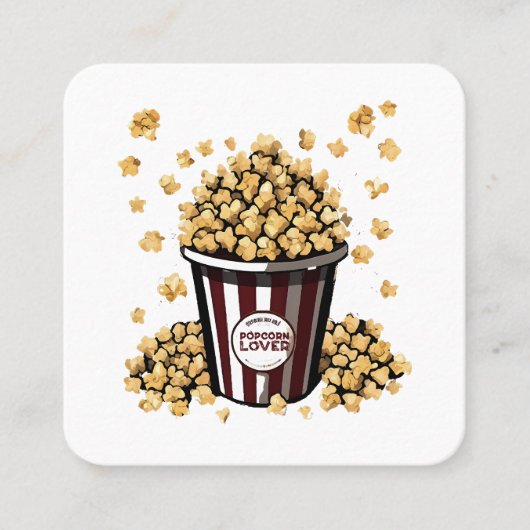 Popcornliefhebber Vierkante Visitekaartje (Voorkant)