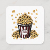 Popcornliefhebber Vierkante Visitekaartje (Achterkant)