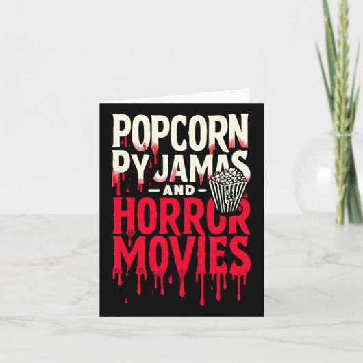 Popcornpyjama en griezelfilms Enge horrorfilms Kaart (Voorkant)