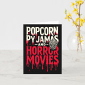 Popcornpyjama en griezelfilms Enge horrorfilms Kaart (Gele Bloem)