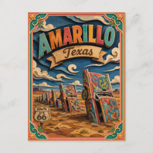 PopCut Staten Amarillo Texas Papieren Kunst Briefkaart