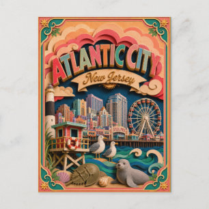 PopCut Staten Atlantic City New Jersey Papier Kuns Briefkaart