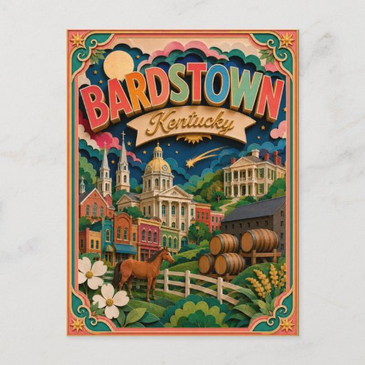 PopCut Staten Bardstown Kentucky Papieren Kunst Briefkaart (Voorkant)