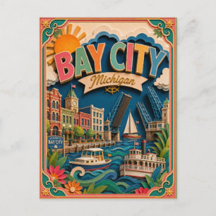 PopCut Staten Bay City Michigan Papieren Kunst Briefkaart