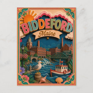 PopCut Staten Biddeford Maine Papieren Kunst Briefkaart