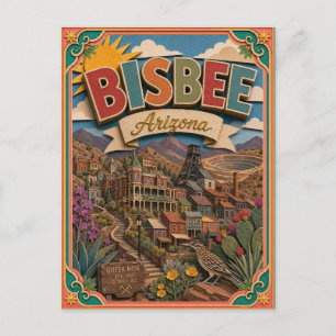 PopCut Staten Bisbee Arizona Papier Kunst Briefkaart