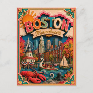 PopCut Staten Boston Massachusetts Papieren Kunst Briefkaart