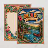 PopCut Staten Broken Bow Oklahoma Papieren Kunst Briefkaart (Voorkant / Achterkant)