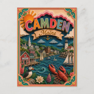 PopCut Staten Camden Maine Papier Kunst Briefkaart