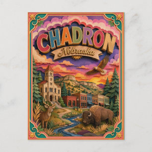 PopCut Staten Chadron Nebraska Papier Kunst Briefkaart