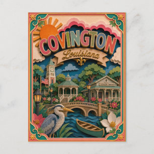 PopCut Staten Covington Louisiana Papieren Kunst Briefkaart