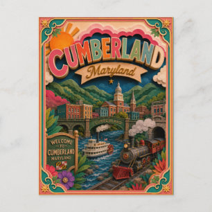 PopCut Staten Cumberland Maryland Papieren Kunst Briefkaart