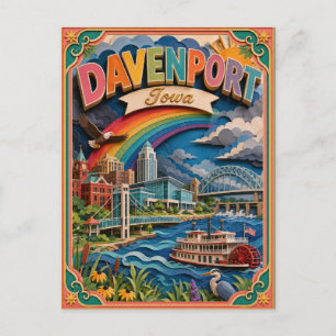 PopCut Staten Davenport Iowa Papieren Kunst Briefkaart